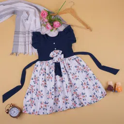 BAESD Floral Printed Satin Formal Fit & Flare Dress-23