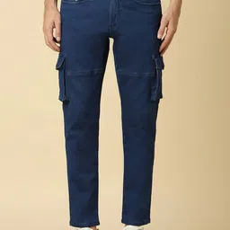 Allen Solly Men Slim Fit Mid-Rise Dark Shade Clean Look Stretchable Cargo Jeans-image-81