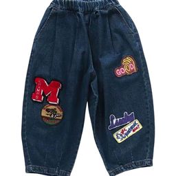 LULU & SKY Unisex Kids Tapered Fit High-Rise Low Distress Jeans-image-74