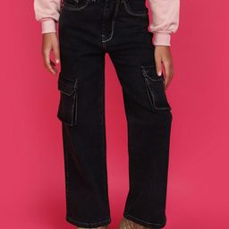 V-Mart Girls Clean Look Cargo Jeans-image-14
