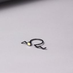 Voylla Rhodium-Plated Black & Yellow Finger Ring-image-69
