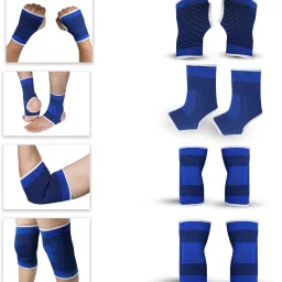Combo of Palm Gloves+ Knee Support + Elbow Support + Ankle Support | 4 in 1 Pack Hand Support-image-12