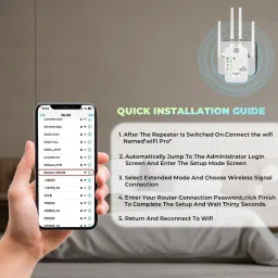 MARS Wireless Range Extender, Broadband/Wi-Fi Extender, Wi-Fi Hotspot with 4 antenna WiFi Range Extender 2.4 GHz 300 Mbps Wifi Speed Single Band External Antenna Access Point Mode, Both (Ethernet and ADSL) image 2