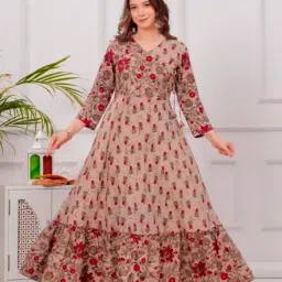 Women Gown Multicolor Ankle Length Dress-image-46