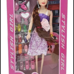 Modern City Girl Doll with long hair multiple accesories-94