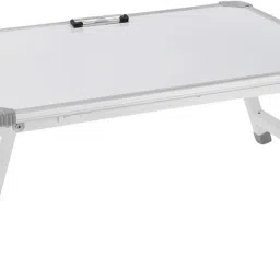 White Study Table - Modern Compact Desk for Students & Home Office Metal Portable Laptop Table-image-21