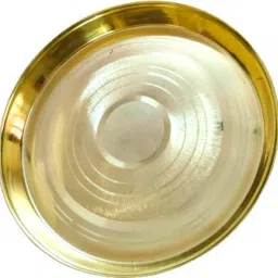 CRAFT PURE Brass Silver Touch Design THALI SIZE-12 INCH Dinner Plate-image-3