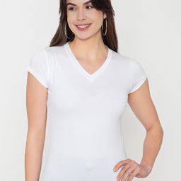 Finesse V Neck Cap Sleeves T shirt-image-41