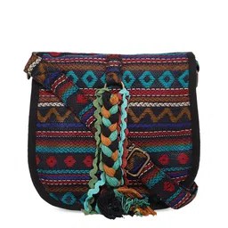 The House of Tara Textured Structured Sling Bag with Embelished Styling image 1
