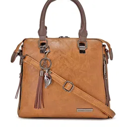 VISMIINTREND Tan Structured Satchel Bag-0
