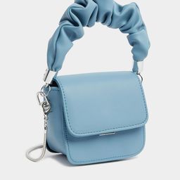 Styli Women Blue Gathered Top Handle Flap Mini Handbag-53