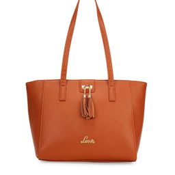 Lavie Tan Structured Shoulder Bag with Tasselled-21