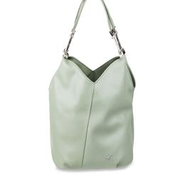 Mochi Sea Green Solid Oversized Structured Hobo Bag-image-4