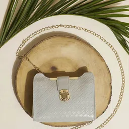 HAUTE SAUCE by Campus Sutra TexturedStructured Sling Bag-image-59