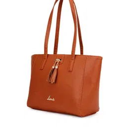 Lavie Tan Structured Shoulder Bag with Tasselled image 3