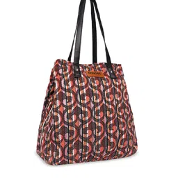 ASTRID Printed Canvas Shopper Tote Bag image 3
