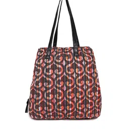 ASTRID Printed Canvas Shopper Tote Bag image 5