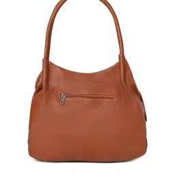 Fostelo Tan PU Oversized Structured Handheld Bag with Tasselled image 4