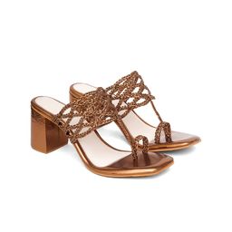 Sole House Textured One Toe Block Heels-13