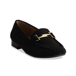 ERIDANI Women Textured Embellished Round Toe Loafers-8