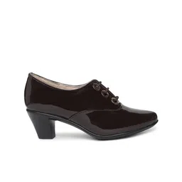 VALIOSAA Brown Block Heeled Boots image 5