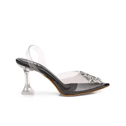 GNIST Embellished Peep Toe Block Heels image 2