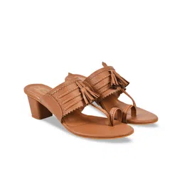 Shoetopia Textured Open Toe Block Heels image 5