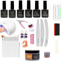 Gel Nail Art Kit with Nail Art tools - 48 watts UV Lamp, Gel Polish, Top Coat-35
