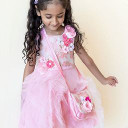 A Little Fable Girls Pink Floral Fit And Flare A-Line Dress-image-87