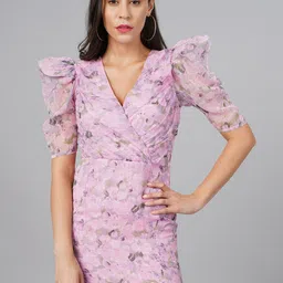 Cation Floral Chiffon Dress-image-25