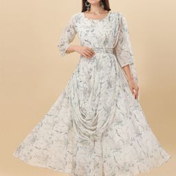 Vidraa Western Store Off White Ethnic Motifs Georgette Maxi Dress-image-96
