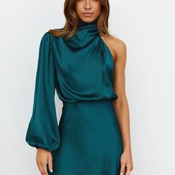 StyleCast Blue One Shoulder Sheath Mini Dress-image-12