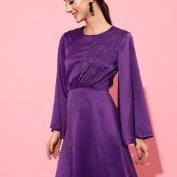 STREET 9 Women Purple Solid Dress-picture-33