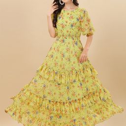 Vidraa Western Store Floral Georgette Maxi Dress-image-65