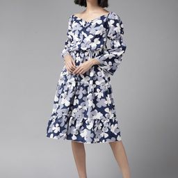 Aarika Floral Printed Cotton Dress-image-10