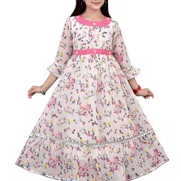 AJIZA GARMENTS Floral Applique Georgette Maxi Dress-picture-56