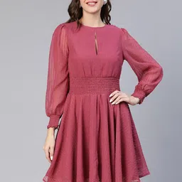 Oxolloxo Striped Fit And Flare Dress-picture-49