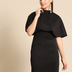 DODO & MOA Women Black Scuba Sheath Dress-image-66