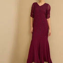 Antheaa Chiffon Embellished Maxi Dress-image-40