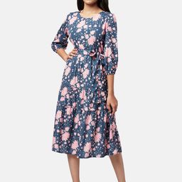 YU by Pantaloons Navy Blue Floral Midi Dress-picture-31