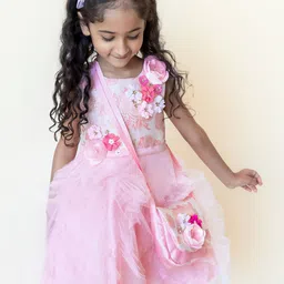 A Little Fable Girls Pink Floral Fit And Flare Dress-image-94