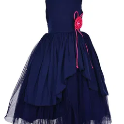 Samsara Couture Navy Blue Net Maxi Dress-image-71