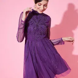 STREET 9 Women Embellished Net Dress-image-66