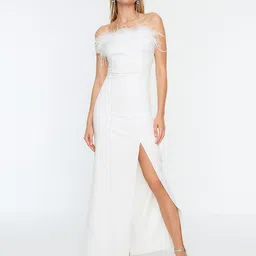 Trendyol Off White Off-Shoulder Maxi Dress-image-60