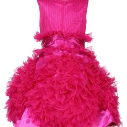 Samsara Couture Pink Embellished Cotton Net Dress-image-83