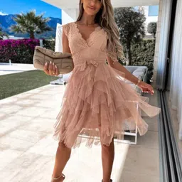 StyleCast Pink Self Design Fit & Flare Dress-picture-41