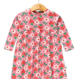 JusCubs Floral Printed Pure Cotton Empire Dress-image-11