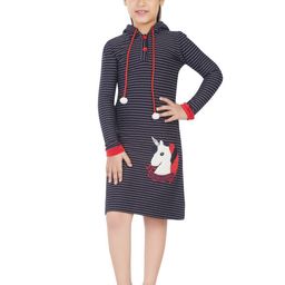 Peppermint Striped Hooded Cotton Jumper Dress-image-31