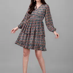 Masakali.Co Printed Georgette Dress-picture-14
