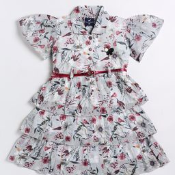 Toonyport Grey & Red Floral Dress-image-48